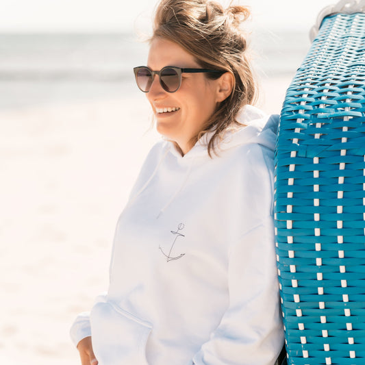 VACANCY Oversized Hoodie MAMA AM STRAND MIT VIER KINDER