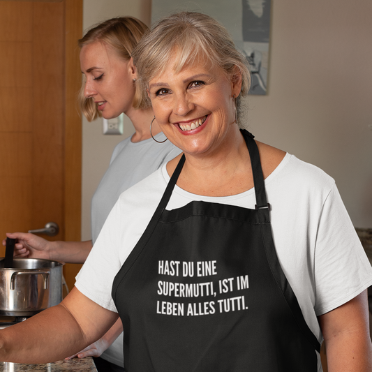 Latzschürze Basic mit Tasche HAST DU EINE SUPERMUTTI