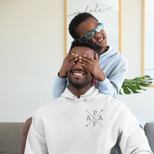 Classic Hoodie mit Taschendruck PAPA KREUZ