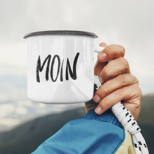 Emaille Tasse Klein HÄNGBAR MÖWE