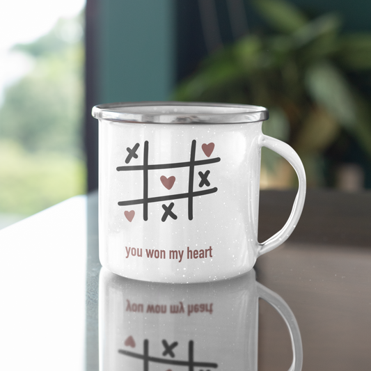 Emaille Tasse Klein YOU WON MY HEART