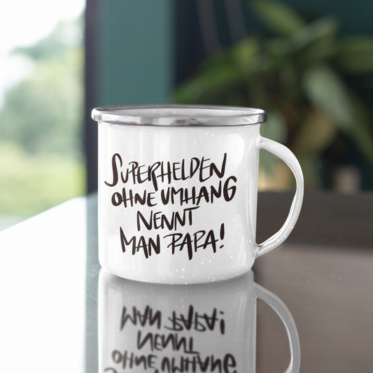 Emaille Tasse Klein SUPERHELDEN
