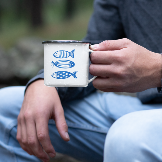 Emaille Tasse Klein FISCHE