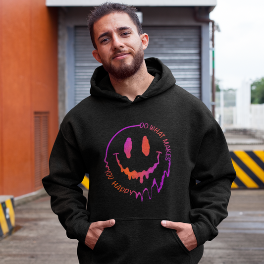 VACANCY Oversized Hoodie - Mit Taschendruck SMILEY