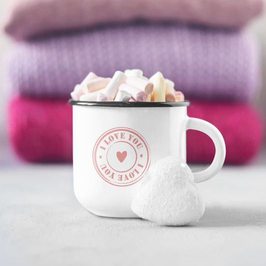 Emaille Tasse Klein I LOVE YOU