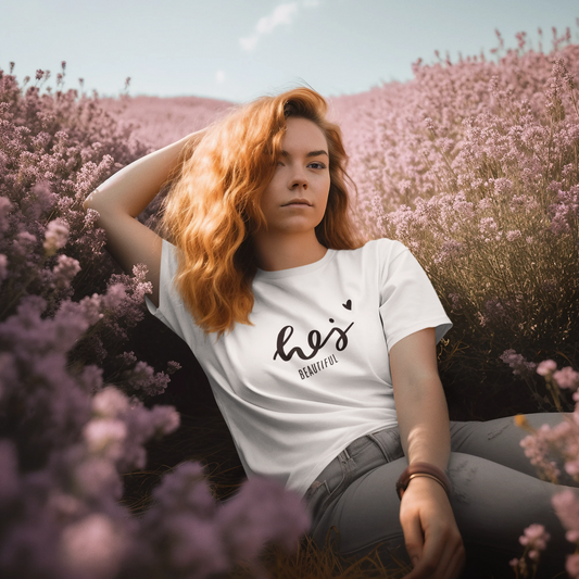 Premium Organic Shirt Women HEY BEAUTIFUL