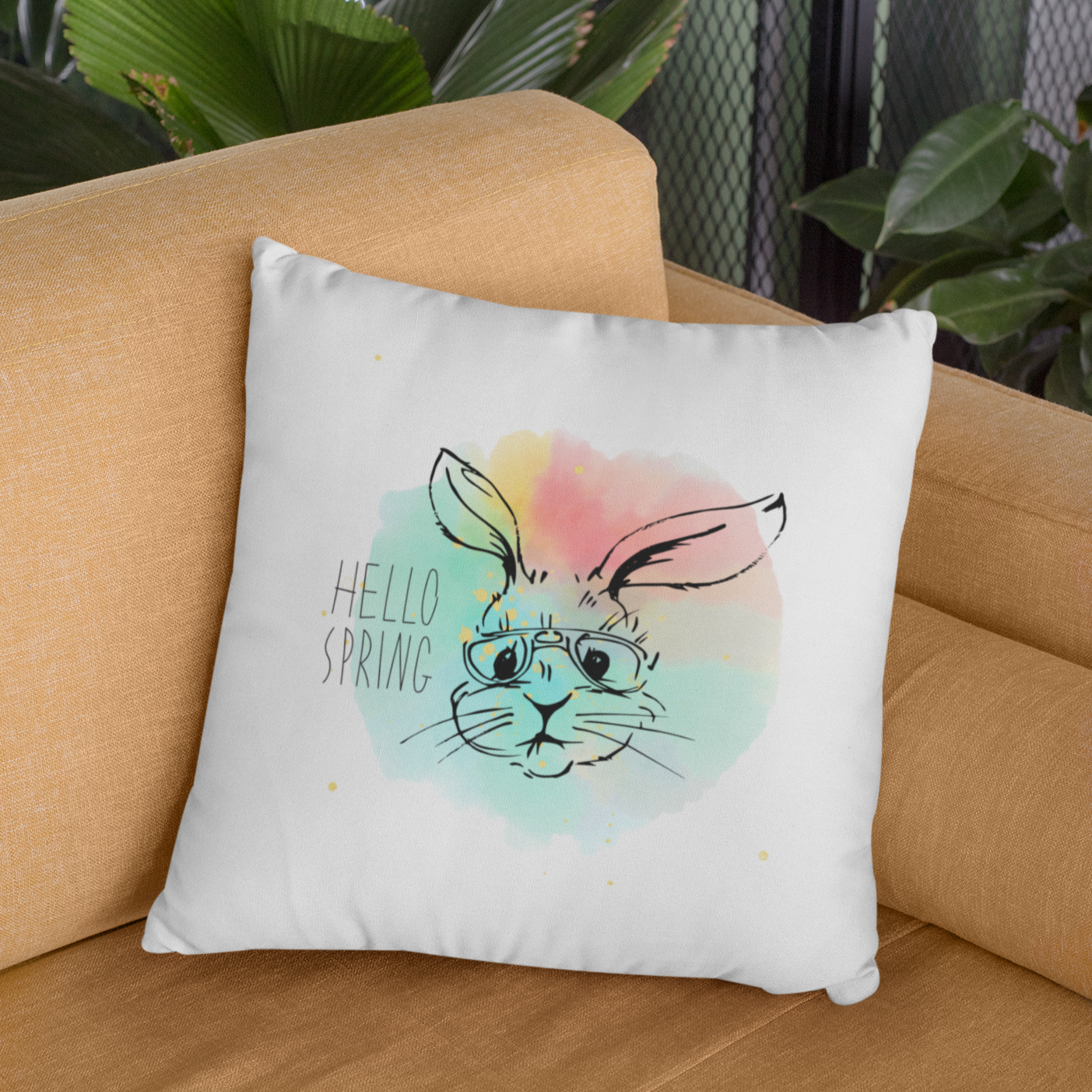 Kissen HELLO SPRING HASE