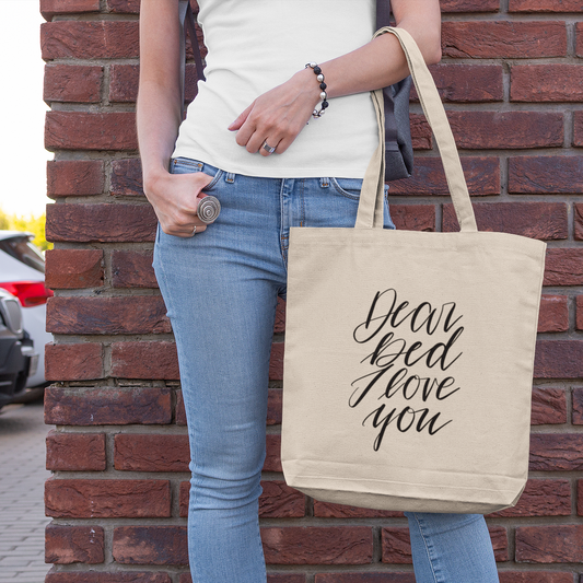 Jutebeutel DEAR BED I LOVE YOU
