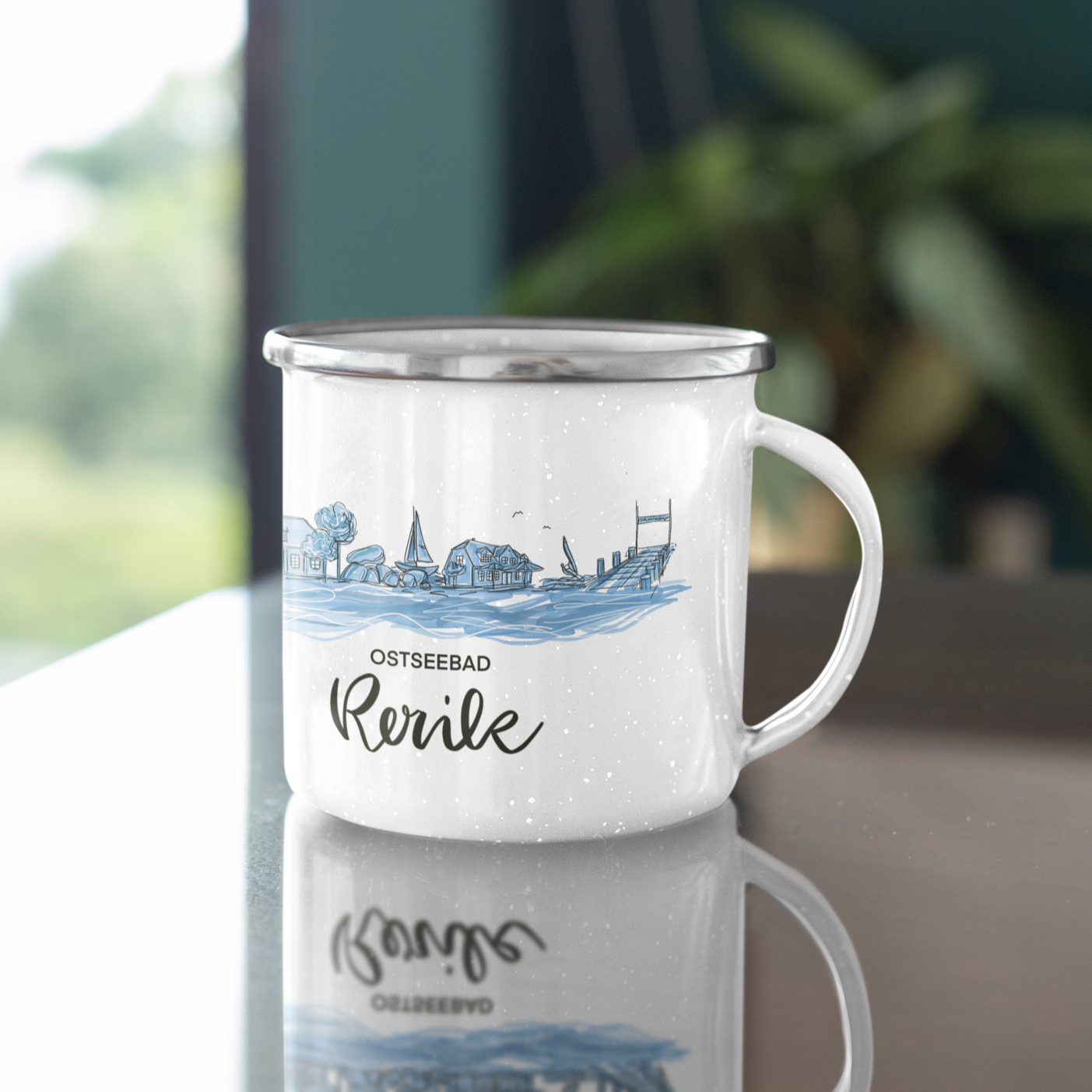 Emaille Tasse SKYLINE RERIK